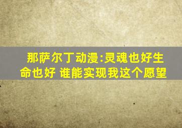 那萨尔丁动漫:灵魂也好生命也好 谁能实现我这个愿望